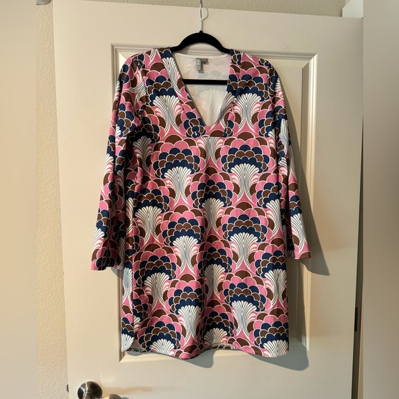 NEW ASOS Retro Tunic Dress 70s Go Go Purple Blue Bell Sleeves Size 10 NWOT - Picture 3 of 8